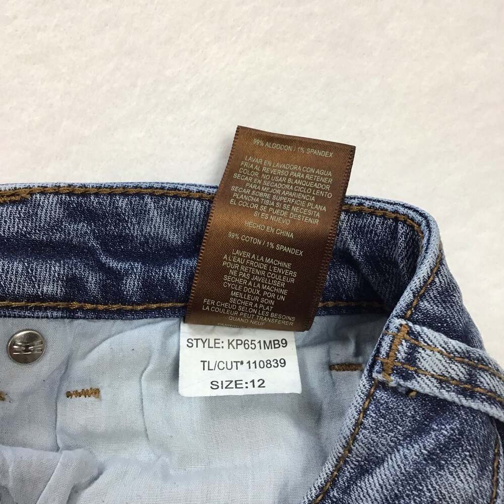 Kut from the Kloth Reese Ankle Straight Leg Jeans Frayed Hem Size 12 - Picture 11 of 13